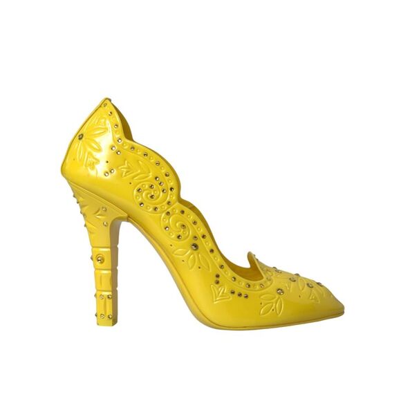 Dolce & Gabbana Floral Pumps Yellow Patent Leather Heels Women Yellow - Picture 1 of 6